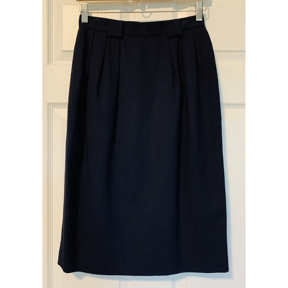 Vintage Paul Stanley Size 6 Lined Midi Skirt Straight Pockets 100% Pure Wool